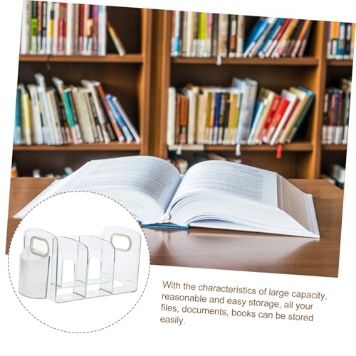 VALICLUD Transparenter Bücherhalter mit Fächern und Stifteköcher Multifunktionaler Desktop Dokumenten und Aktenorganizer für Büro und Zuhause Platzsparendes Aufbewahrungsregal für Bücher VALICLUD Transparenter Bücherhalter mit Fächern und Stifteköcher Multifunktionaler Desktop Dokumenten und Aktenorganizer für Büro und Zuhause Platzsparendes Aufbewahrungsregal für Bücher von VALICLUD