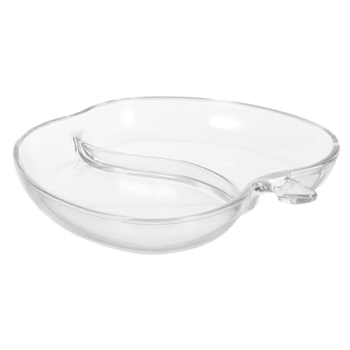 VALICLUD Transparentes Glas Obstschale Apfelform Geteiltes Candy Tablett Dekoratives festliches Serviergeschirr Festliche Snackplatte für Zuhause und Party von VALICLUD