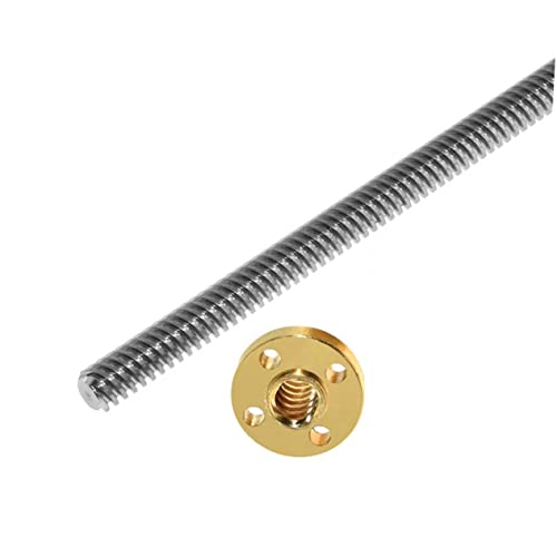 VALICLUD Trapezspindel Gewindespindel mit Kupfermutter für Schrittmotoren Rostfreier Edelstahl Geräuscharm Präzise Führung Drucker VALICLUD Trapezspindel Gewindespindel mit Kupfermutter für Schrittmotoren Rostfreier Edelstahl Geräuscharm Präzise Führung Drucker von VALICLUD