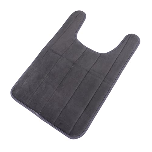 VALICLUD U Form Badezimmermatte aus Memory Foam Rutschfester Toilettenteppich Dunkelgrau Waschbar und Pflegeleicht für Sicheren Stand im Bad von VALICLUD