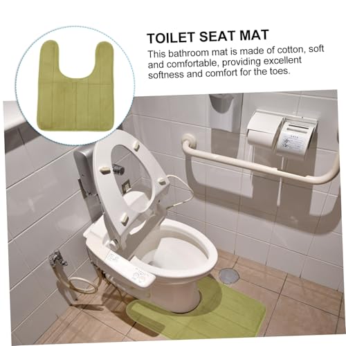 VALICLUD U förmige Badezimmermatte rutschfest Baumwolle Saugfähig Strapazierfähig Badvorleger Toilettenmatte Grün von VALICLUD