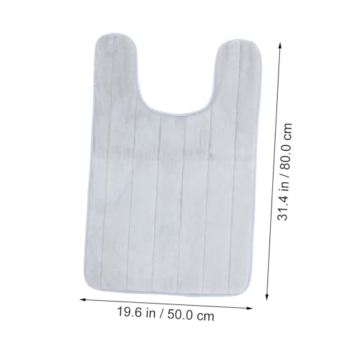 VALICLUD U förmige rutschfeste Toilettenmatte aus Fleece mit Memory Schaum Saugfähige Wc Bodenmatte Weicher Badezimmerteppich und Waschbar für Zuhause und Bad von VALICLUD