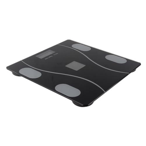 VALICLUD USB Aufladbare Digitale Körperfettwaage mit Präziser Messung Solar und USB Ladefunktion Schwarze Weight Scale Kompatibel mit Smartphone für Genaue Körperdatenanalyse von VALICLUD