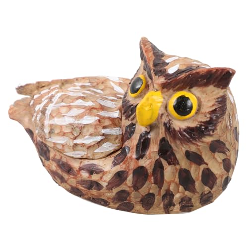 VALICLUD Versteckter Schlüsselhalter Eulenform Gartendekoration wasserdichte Outdoor Schlüsselbox mit Deckel für Sicheres Aufbewahren und Stilvolles Gartenaccessoire von VALICLUD