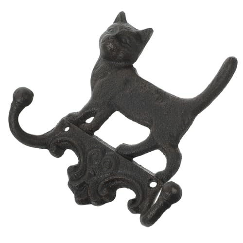 VALICLUD Vintage Gusseisen Wandhaken Tierform Doppelhaken Kleiderhaken Robuster Halter für Mantel Hut Handtuch im Landhausstil Wohnzimmer Garten Dekoration von VALICLUD