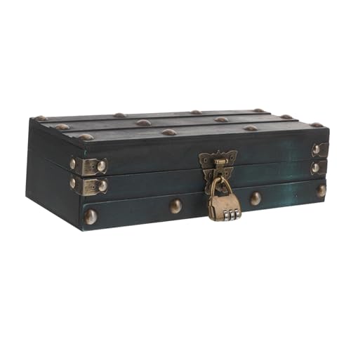 VALICLUD Vintage Holz Schatztruhe mit Zahlenschloss Retro Schmuck und Aufbewahrungsbox Stabile Holztruhe für Schmuck Dokumente und Kleinigkeiten Dekorative Truhe für Zuhause und Party VALICLUD Vintage Holz Schatztruhe mit Zahlenschloss Retro Schmuck und Aufbewahrungsbox Stabile Holztruhe für Schmuck Dokumente und Kleinigkeiten Dekorative Truhe für Zuhause und Party von VALICLUD