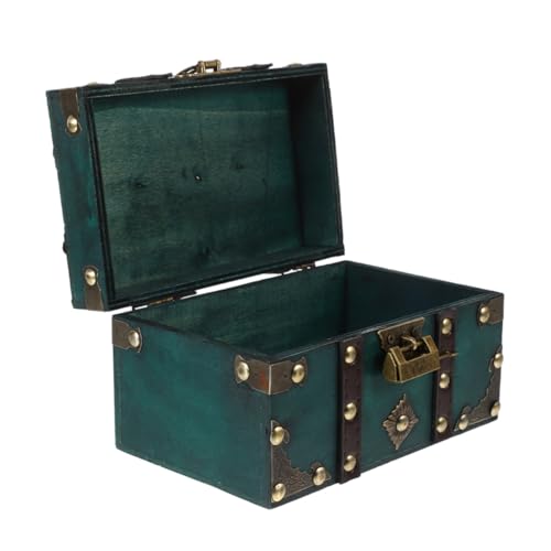 VALICLUD Vintage Holztruhe mit Schloss Robuste Holzbox als Schmuckschatulle und Aufbewahrungsbox Dekorative Piratenschatzkiste für Wohnzimmer Party und Filmrequisiten Großes VALICLUD Vintage Holztruhe mit Schloss Robuste Holzbox als Schmuckschatulle und Aufbewahrungsbox Dekorative Piratenschatzkiste für Wohnzimmer Party und Filmrequisiten Großes von VALICLUD