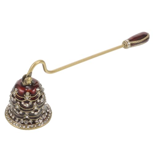 VALICLUD Vintage Kerzenlöscher mit Strasssteinen Langlebiges Legierungsmaterial Langer Griff für Sicheres Auslöschen von Dochten Raucharme Flammenlöschung Stilvolles Kerzenzubehör für von VALICLUD