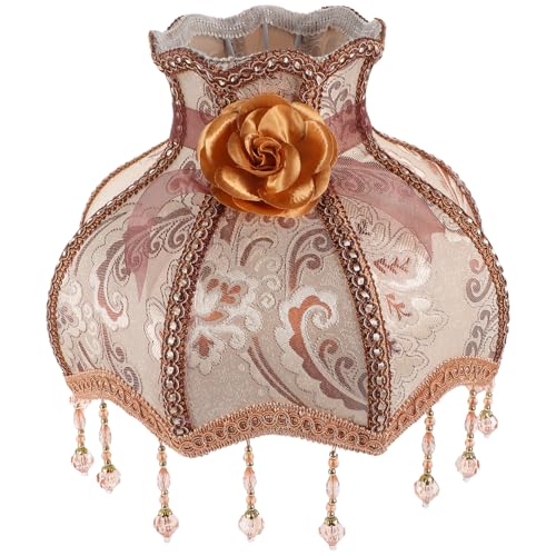 VALICLUD Vintage Lampenschirm aus Stoff für Tisch Stehlampe Eleganter Retro Lampenbezug mit Fassung Dekorativer Lampenschirm für Wohnzimmer Schlafzimmer und Büro Weicher Hochwertiger Stoff von VALICLUD