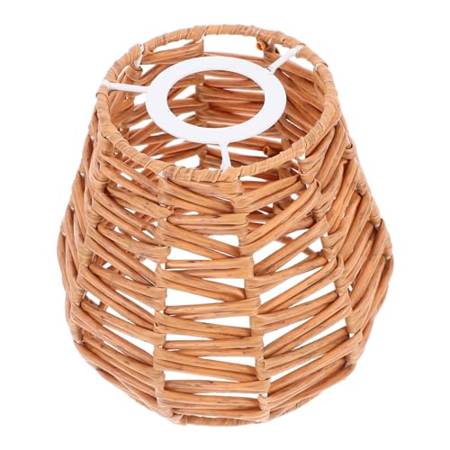 VALICLUD Vintage Rattan Lampenschirm Handgewebt Deckenleuchte Pendelleuchte Für Esszimmer Landhausstil Japanischer Retro Stil Warme Lichtstreuung Gemütliche Atmosphäre von VALICLUD