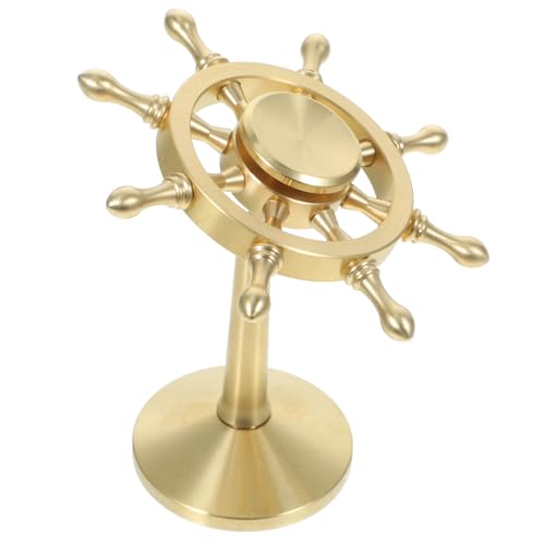 VALICLUD Vintage Stil Rotierendes Schiffsrad Ornament aus Messing für Desktop Dekoration im Mediterranen Stil Kompaktes Deko Element für Büro und Zuhause VALICLUD Vintage Stil Rotierendes Schiffsrad Ornament aus Messing für Desktop Dekoration im Mediterranen Stil Kompaktes Deko Element für Büro und Zuhause von VALICLUD