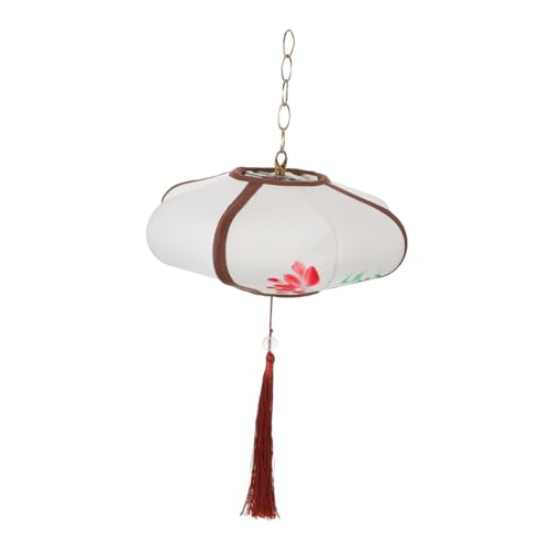 VALICLUD Vintage Stoff Lampenschirm Asiatischer Stil Hängelampe Dekorative Laterne Für Esszimmer Flur Mit Weichem Licht Und Stabiler Struktur von VALICLUD