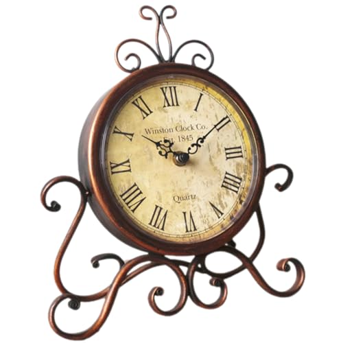 VALICLUD Vintage Tischuhr im Klassischen Design Desktop Uhr ohne Akku für Wohnzimmer Dekoratives Retro Stil von VALICLUD