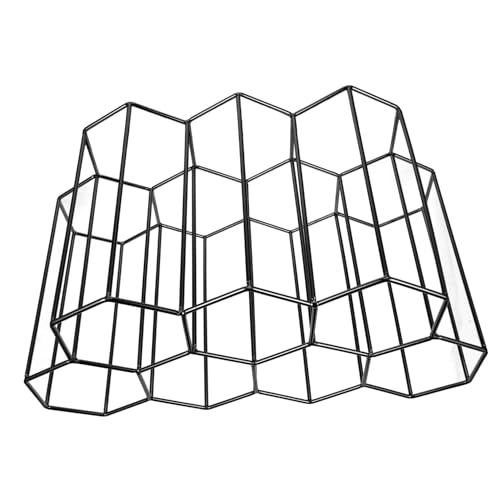 VALICLUD Vintage Weinregal aus Dickem mit Honigwaben Fächern Stabiles Tragfähiges Flaschenregal für Bar Wohnzimmer und Küchen Dekoration Schwarzes Metall Weinhalter Design von VALICLUD