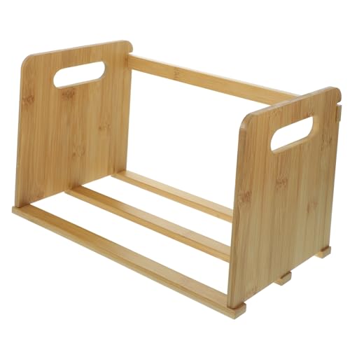 VALICLUD Vinyl Schallplatten Aufbewahrungsregal aus Robustem Holz Multifunktionaler Desktop Bücherregal Organizer mit Buchstütze Baumförmiger Design Schallplattenhalter für Ordentliche von VALICLUD