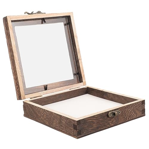 VALICLUD Vitrine Für Schmetterlinge Vintage Holzprobenbox Mit Durchsichtiger Abdeckung Dekorative Trockenblumen Displaybox Und Langlebig von VALICLUD