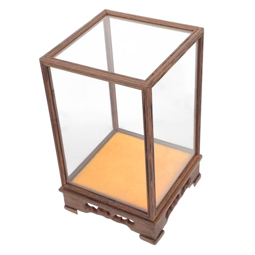 VALICLUD Vitrine Schaukasten Für Sammlerstücke Staubschutz Kasten Für Figuren Handwerkhalter Aus Glas Und Holz Abnehmbar Und Transparent 12x12x17cm von VALICLUD