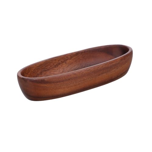 VALICLUD Walnuss holzschale Bootsform Serviertablett Langlebig Vielseitig für Salate Pickles Obst Multifunktionales Haushalts tablett Kreative Rustikale Food Bowl von VALICLUD