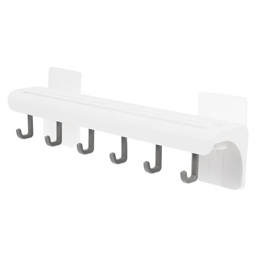 VALICLUD Wandmontierter Utensilienhalter aus Abs Selbstklebend Belastbar Rostfrei ohne Bohren Küchenhakenleiste für Messer und Kochutensilien Einfache Montage Glatten Flächen Weiß von VALICLUD