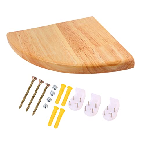 VALICLUD Wandregal Eckregal aus Gummibaumholz Radius Halbrundes Wandboard Schwebendes Eckablagebrett für Wohnzimmer Schlafzimmer Bad Dekorativ und Sicher ohne Scharfe Kanten von VALICLUD