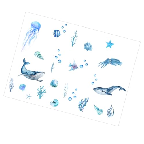 VALICLUD Wasserfeste Badezimmer Wandsticker Meerestiere aus Selbstklebend Kinderzimmer Badewanne Dekoration Unterwasserwelt Aufkleber für Glatte Flächen von VALICLUD