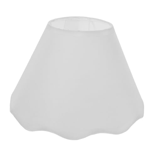 VALICLUD Wellenrand Stoff Lampenschirm Weiß Tischlampe Ersatz Lampenschirm Robust Für Wohnzimmer Schlafzimmer Büro von VALICLUD