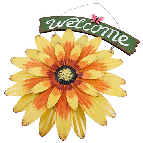 VALICLUD Sonnenblumen Kettenanhänger Aus Eisen Mit Gartenmotiv Schickes Willkommensschild Für Eingangsbereich Türdekoration Für Wohnzimmer Gärten Geschäfte von VALICLUD