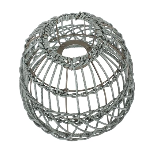 VALICLUD Woven Imitation Rattan Pendant Lampshade aus PP und Metall Stabile Deckenleuchte Vielseitiger Lampenschirm für Wohnzimmer Restaurant Bar Kompatibel mit Leuchtmitteln von VALICLUD