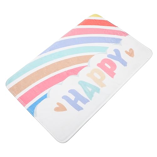 VALICLUD rutschfeste Badematte mit Regenbogen Design Saugfähiger Langsamer Rückprall Badteppich aus Atmungsaktivem Polyester Vielseitiger Rutsch Vorleger für Badezimmer und Wohnräume von VALICLUD
