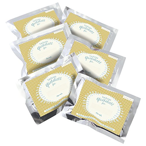Fortunas Glückslicht | Edition "Pattern" | Glückslicht für ... | personalisierbar | Für Tischdeko, als Tischkarte oder auf ein Geschenk | 6er-Set von VALINA