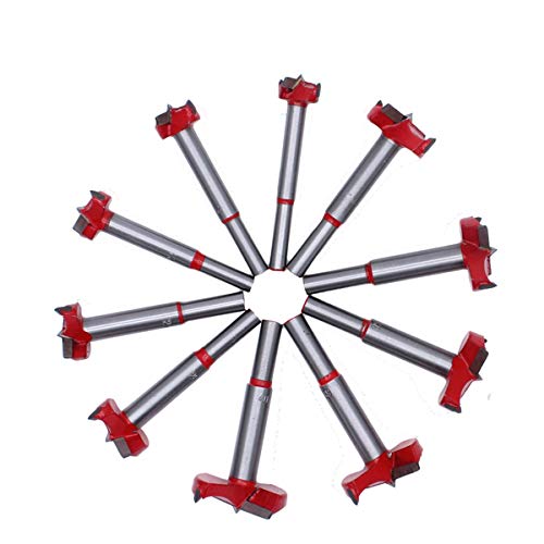 Schlangenbohrer 10 Stück Legierung Stahl Forstner Bohrer Bit Set, 15–50 mm-Holz Boring Bohrer Bit-Set, power Rotary Schneiden Holz Lochsäge Drill-Bohrer Holz Bohren, silber von Valink