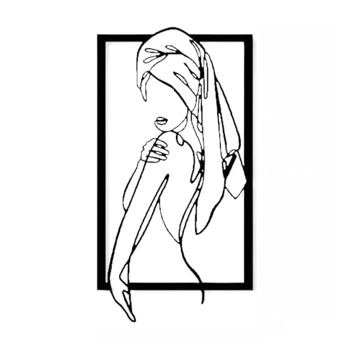 VALINSKY Feminine Line Art Wand Dekor, Minimalistische Linie Kunst, Home Wall Art, Metall Wand Dekor, Home Decor Frau Körper Form Kunst für Bad Wohnzimmer Schlafzimmer von VALINSKY