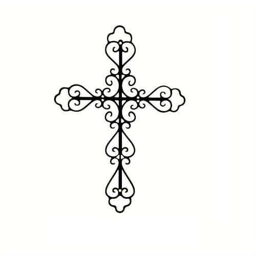 VALINSKY Kreuz Metall Wandkunst Christian Kreuz Herz Metall Wandzeichen Christentum Glaube Metall Hängende Religiöse Wand Zeichen für Zuhause Wohnzimmer Schlafzimmer Kirche von VALINSKY