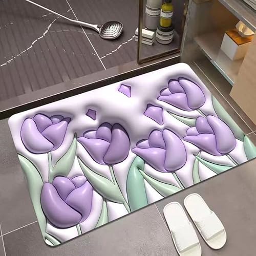 VALISS Badteppich für zu Hause, dreidimensionales 3D-Expansionspad, Kieselschlamm-Pad, wasserabsorbierendes Pad im Badezimmer von VALISS