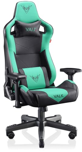 VALK Gaia - Gaming Stuhl, Gamer Stuhl, Ergonomisch verstellbare 160º, 4D-Armlehnen, Atmungsaktive Armlehnen, Schreibtischstuhl, Bürostuhl (Mintgrün) von VALK