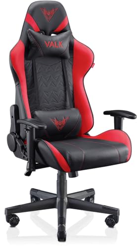 VALK Nyx - Gaming Stuhl, Gamerstuhl, Liegeposition 160º, Armlehnen 2D, Atmungsaktiv, Ergonomisch, Schreibtischstuhl, Bürostuhl (Rot) von VALK