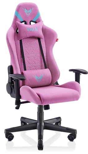 VALK Nyx Gaming-Stuhl aus atmungsaktivem Stoff, Gamer-Stuhl, 160 ° neigbar, 2D-Armlehne, ergonomisch, Schreibtischstuhl, Bürostuhl (Rosa Topas) von VALK
