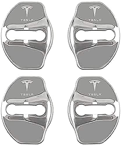 VALKEM 4 Stück Auto Türschloss Abdeckung für Tesla Model 3 Y, Anti Rust Auto Türschlossabdeckung Schutzkappe, Auto Türschloss Abdeckung Innenraum Schutz Zubehör,A von VALKEM