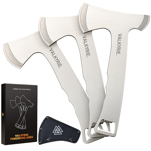 Valkyrie. Multifunktionales Set aus 3 Wurfäxte - 3 Edelstahl Outdoor Beilen mit Nylonscheiden - ideal für präzise Axtwerfen, Bushcraft, Camping und Survival Valkyrie. Multifunktionales Set aus 3 Wurfäxte - 3 Edelstahl Outdoor Beilen mit Nylonscheiden - ideal für präzise Axtwerfen, Bushcraft, Camping und Survival von VALKYRIE.