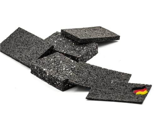 144x Terrassenpads [10mm] 60x90 mm in unterschiedlichen Stärken aus Gummigranulat - verwendbar als Poolunterlage, Bautenschutzmatte - Gummimatte Pads als Unterlegplatten (Gummiunterlage) von VALO