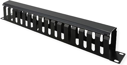 VALUE 19"-Frontplatte 1 HE mit Rangierkanal 40 x 80 mm, schwarz von VALUE