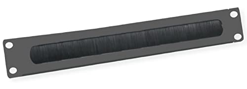 VALUE 19"-Kabeldurchführung 2 HE mit Bürstendichtung, RAL 9005 Tiefschwarz von VALUE