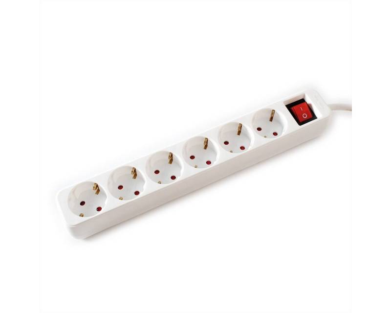 VALUE 6-fach Steckdosenleiste mit Schalter Steckdosenleiste (Kabellänge 3 m) von VALUE