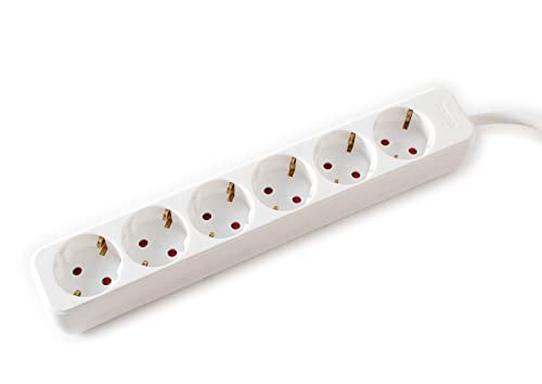VALUE 6-Fach Steckdosenleiste ohne Schalter, weiß, 3 m von VALUE