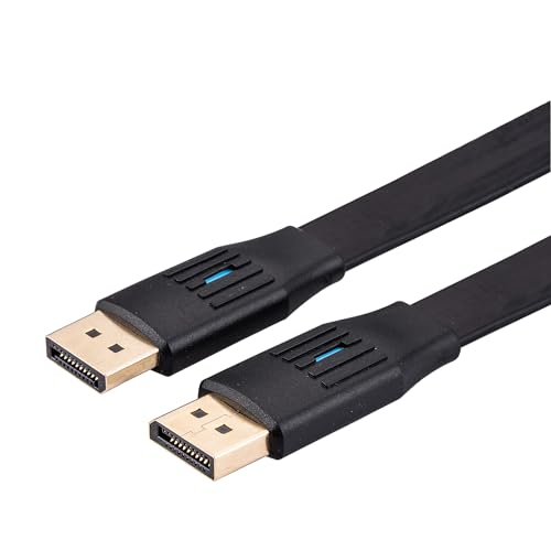 VALUE Flaches DisplayPort Kabel, v1.4, DP ST - ST, schwarz, 3 m von VALUE
