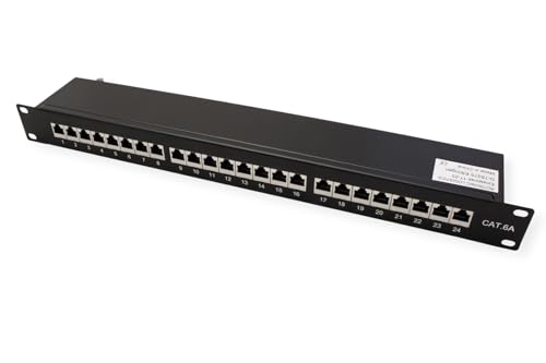 VALUE Kat.6A (Class EA) 19"-Patchpanel, 24 P, geschirmt, schwarz von VALUE