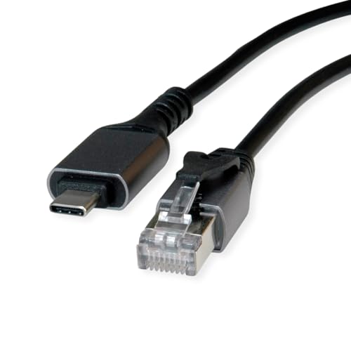 VALUE USB 3.2 Gen 2 Typ C zu Gigabit Ethernet Konverterkabel, schwarz, 1 m von VALUE