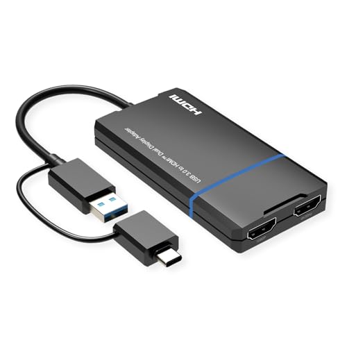 VALUE USB Display Adapter, USB Typ A+C - 2X HDMI von VALUE