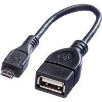 USB-Kabel usb 2.0 USB-Micro-B Stecker, usb-a Buchse 0.15 m Schwarz Geschirmt 11.99.8311 - Value von VALUE