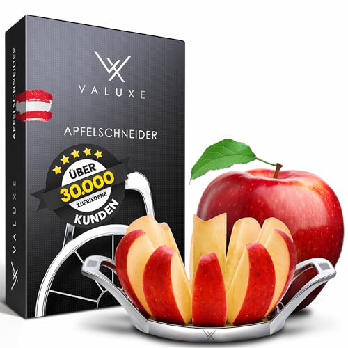 VALUXE® Apfelschneider - Premium Edelstahl Apfelentkerner mit scharfer Klinge - Handlicher Apfelausstecher für 10 gleichmäßige Stücke - Apfelteiler, Apfel-Schneider von VALUXE